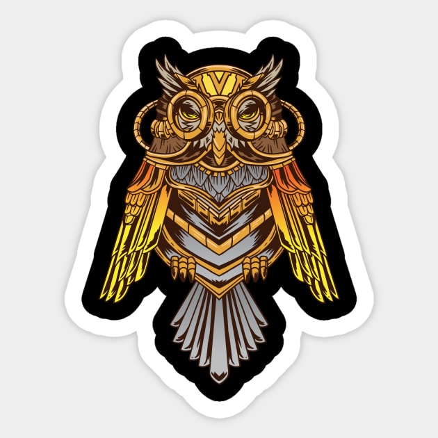 Owl Steampunk Sticker by dennex85